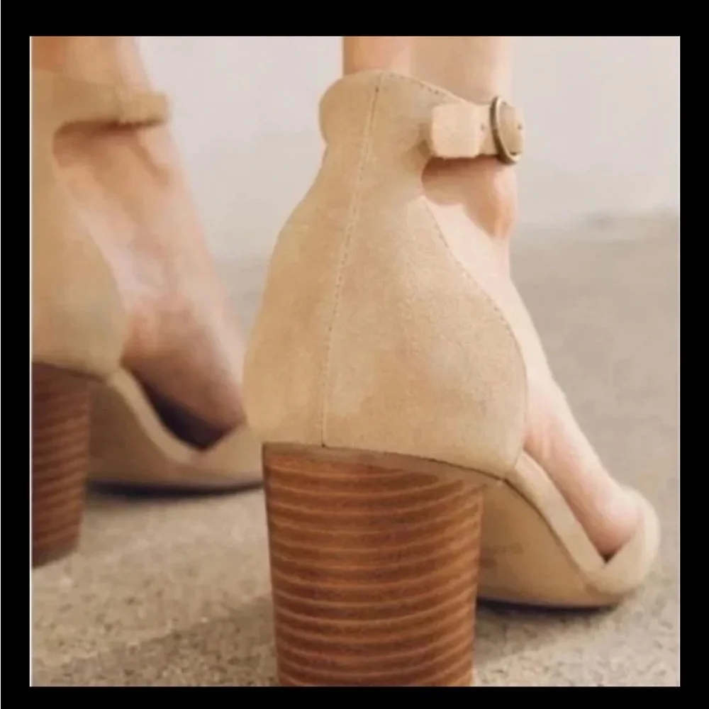 Soludos Hazel Suede Heels Sz 9.5 Sand/Tan Summer Neutral NEW NWOB - Picture 4 of 10